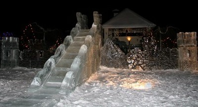 Ice slide in the yard