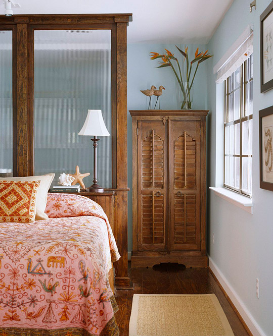 Headboard - folding screen, bedroom décor with own hands