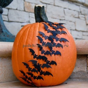 Handwerk aus Kürbissen Dekor von Halloween
