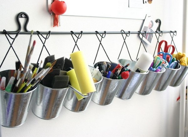Metal buckets for storage