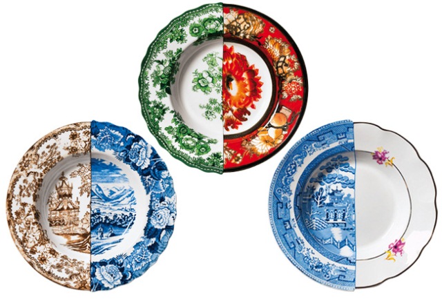 porcelain tableware from halves seletti