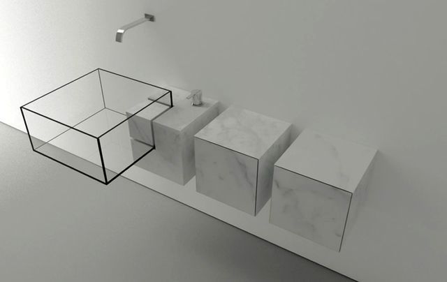 glass sink with drawers Kub Basin
