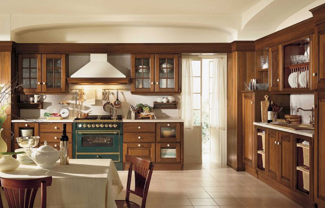 Baltimore kitchen of walnut, Scavolini