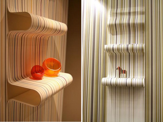 shelves of wallpaper, kredema