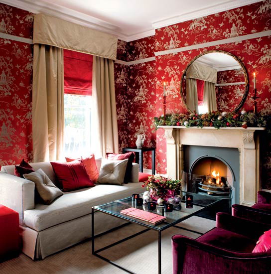 Red colors in the interior - an idea for the New Year