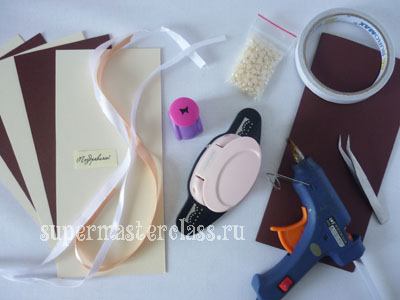 Materials and tools to make a birthday card with your own hands