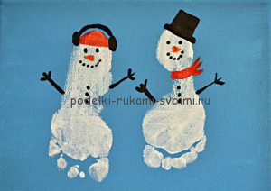 πώς να κάνει ένα χιονάνθρωπο χειμώνα χειροποίητα άρθρα με τα παιδιά τα χέρια 