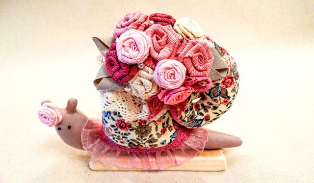 snail with roses