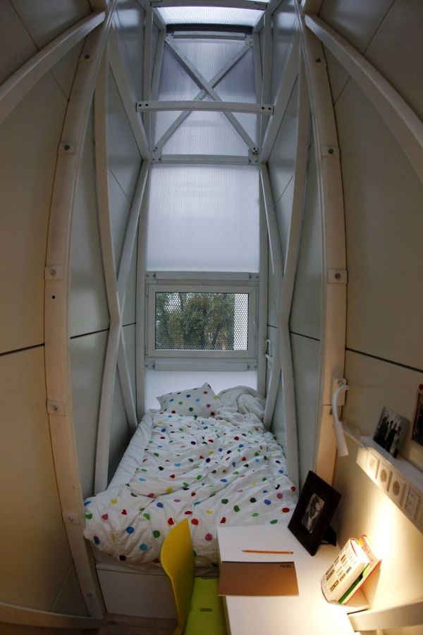 The narrowest house in Warsaw, the interior of the sleeping area