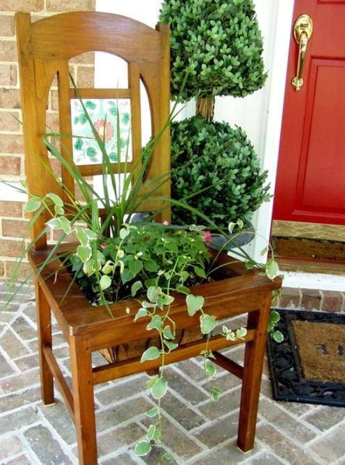 flowerbed of a chair for a garden