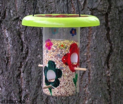 Bird feeder - own hand made plastic bottles