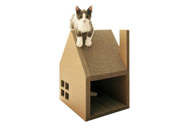 картонний будинок-когтеточка для котів