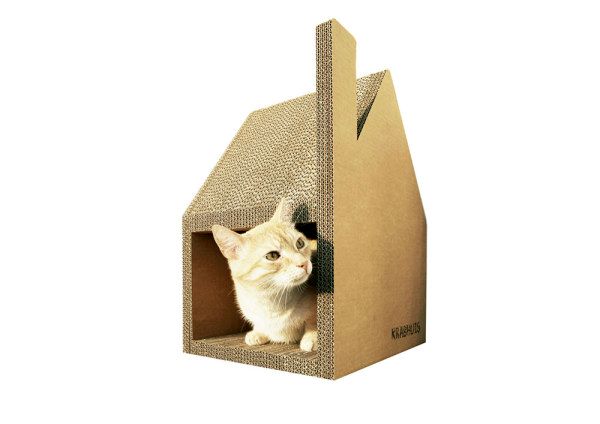 cardboard cat-house