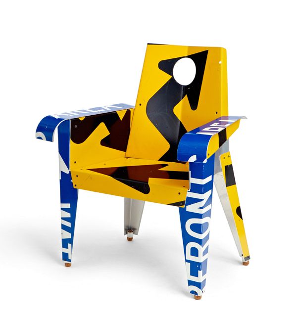 armchair from road signs Boris Bally