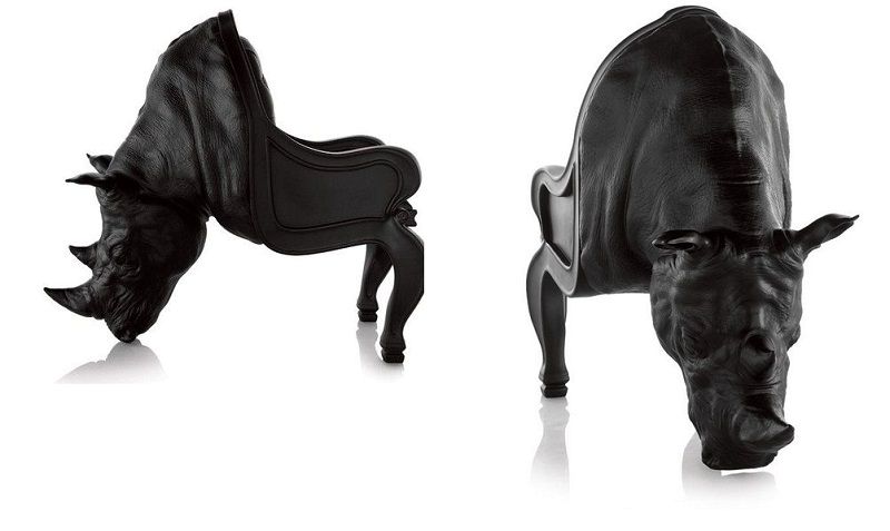 armchairs in the form of animals - a rhinoceros