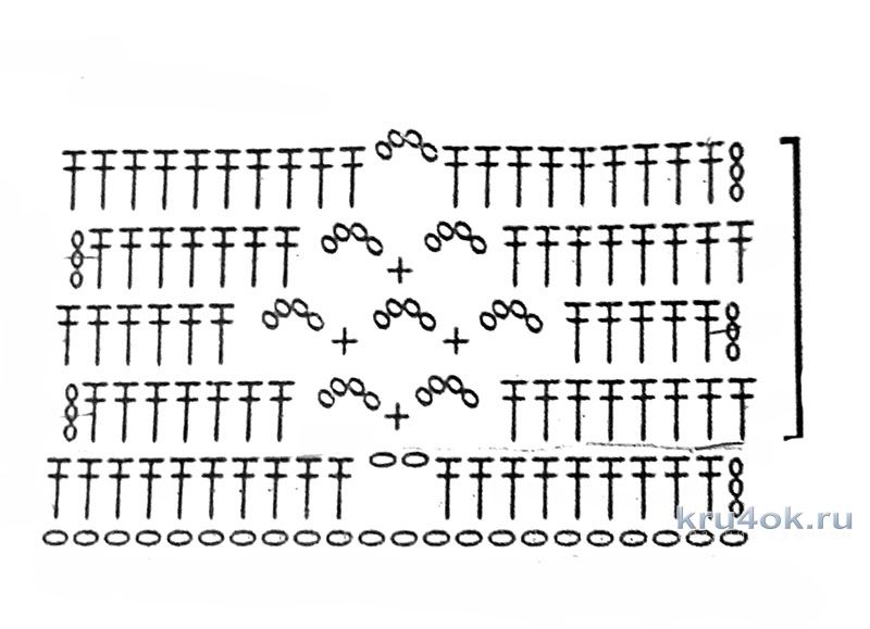 Схема крючком косточка