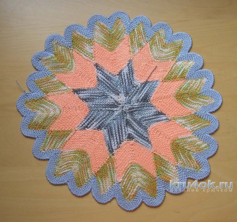 Napkin Flower. Tatiana Rodionova's work knitting and knitting patterns
