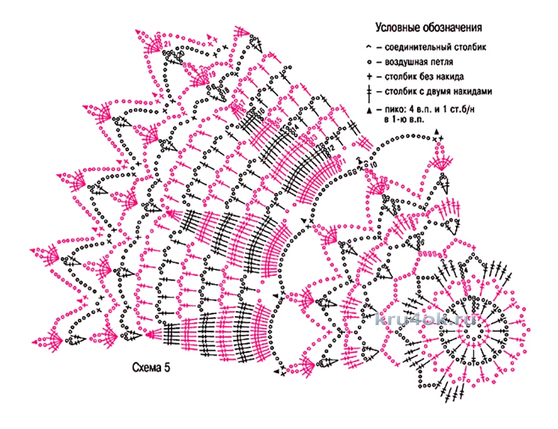 Большие салфетки крючком со схемами бесплатно