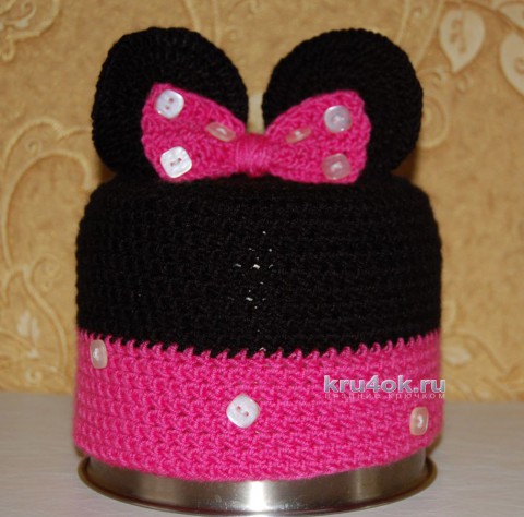 A hat for the girl Minnie. The work of Anastasia knitting and knitting patterns