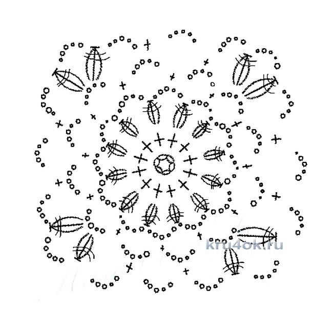 Схема ромашка в квадрате крючком схема