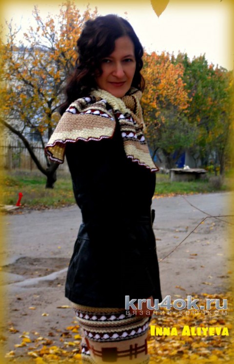 A skirt and a scarf crocheted. Inna Aliyeva works knitting and knitting patterns
