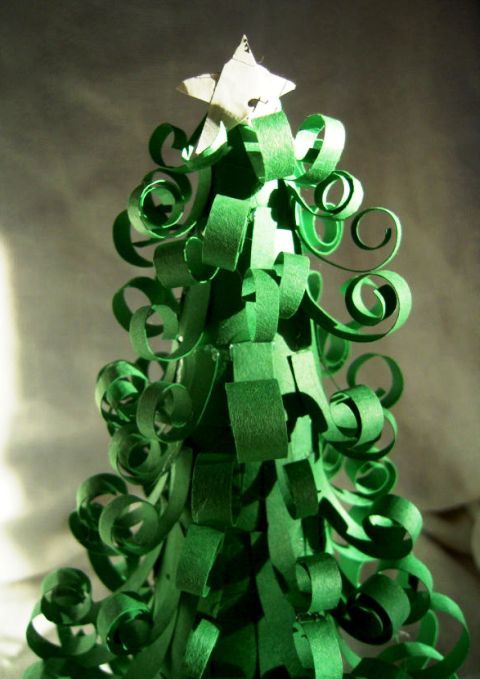 New Year tree made of paper by own hands