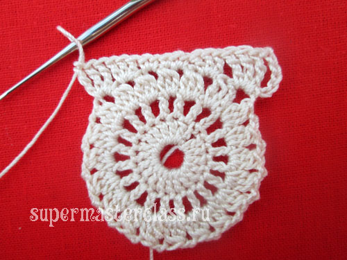Description of crocheted square crochet doily