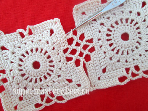 Crochet square napkin for beginners