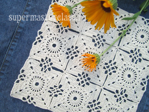 Crocheted square napkins