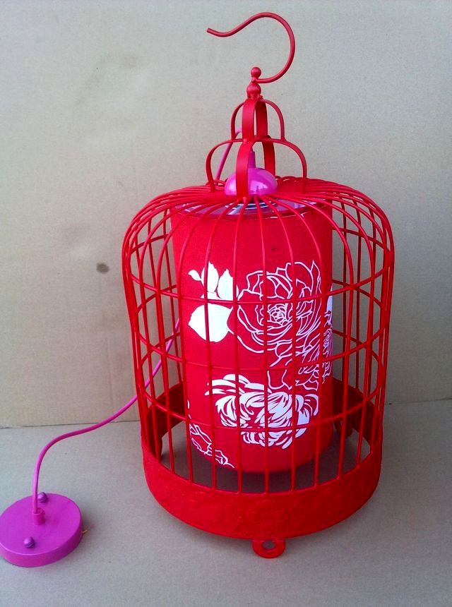 Bright pink bird bird lantern with your own hands