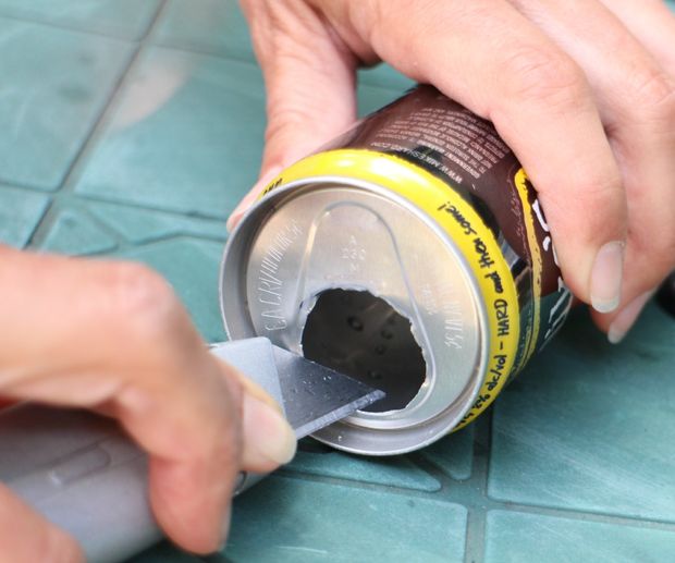 Shower tube from the beer can