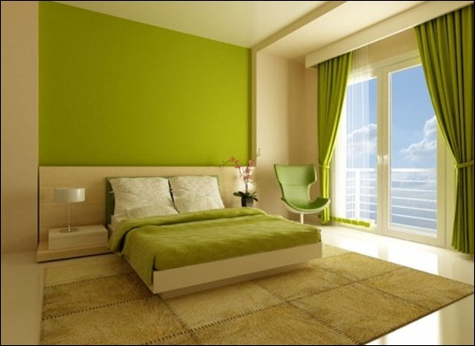 Green summer apartment interior