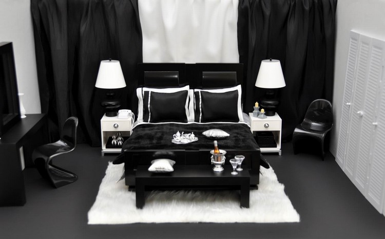 Selv i små værelser ser sorte møbler originale ud