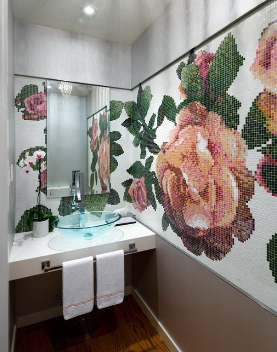 Мозаїка в інтер'єрі ванної кімнати