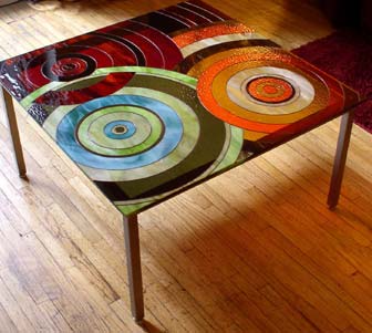 Stained glass coffee table photo