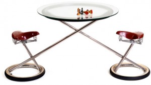 A table out of a bicycle.