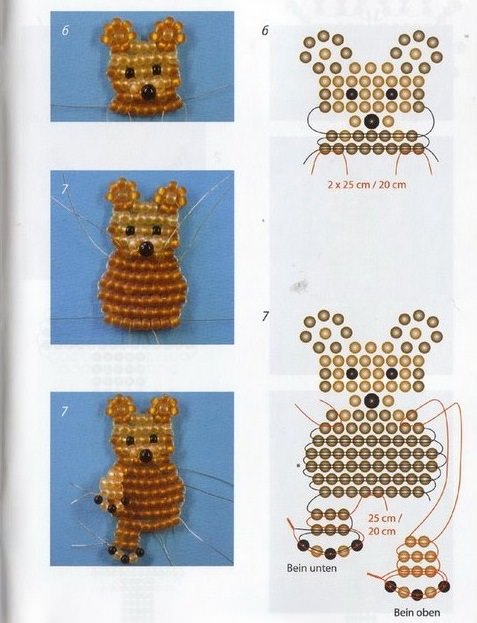 Медвежонок из бисера | Бисер, схемы плетения и вышивки из бисера