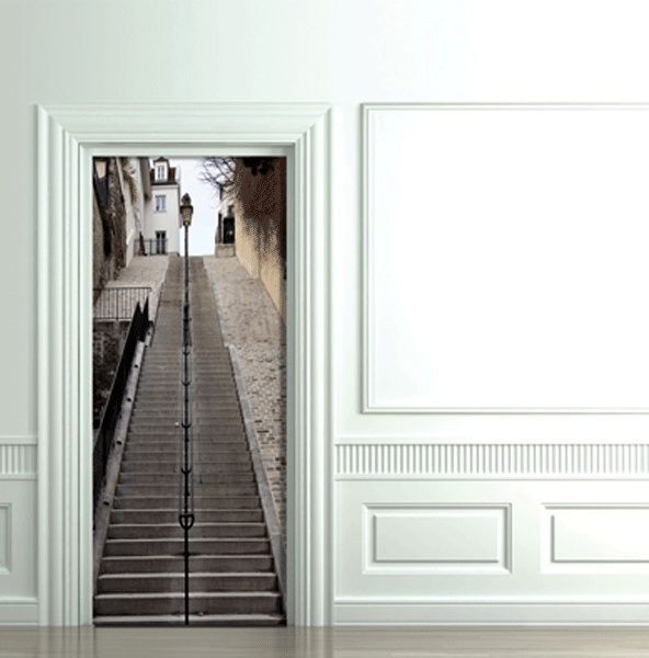 schodiště na montmartre tapety na dveřích