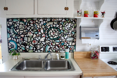 мозайка в кухнята над мивката