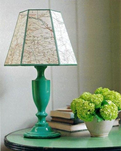 table lamp with a map