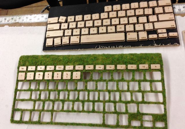 Wooden keyboard with own hands