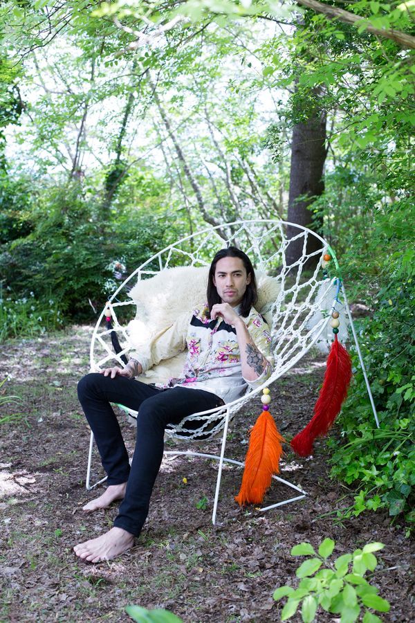 A wicker chair, similar to a "trap for dreams"