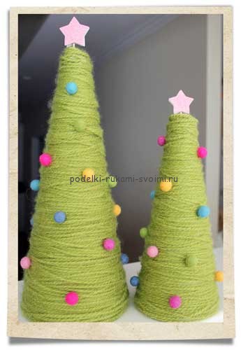 Novoroční strom z improvizovaných materiálů s vlastními rukama. zimní ručně vyrobené položky