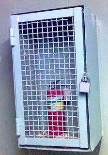 Storage of fire extinguisher.