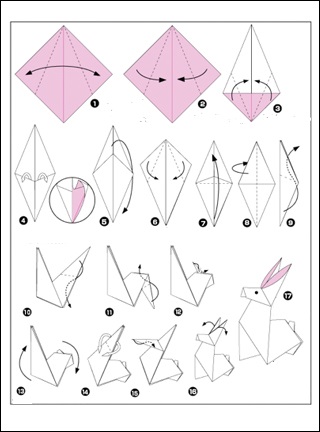  Оригами зайче схема