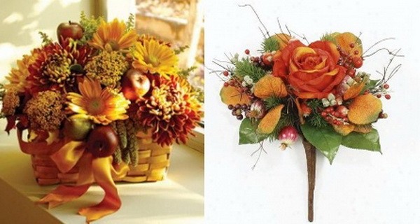 Nápady pro podzimní kytice na fotografii