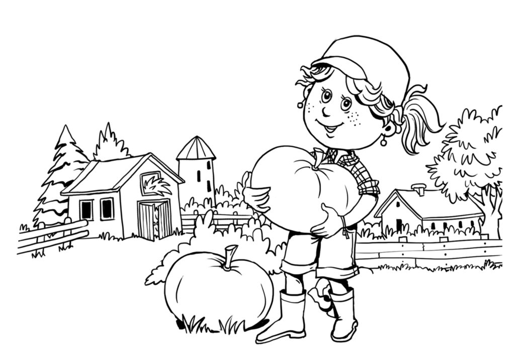 Autumn coloring pages for children print.