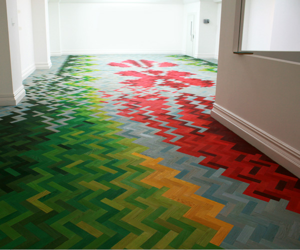 Patterned parquet flooring
