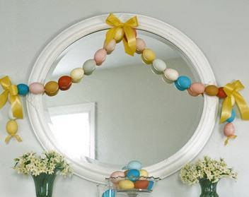 Even a mirror can be decorated for Easter