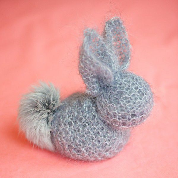 hare knitted from a square 